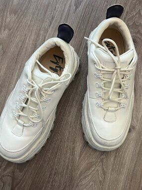 EYTYS Angel White Leather Chunky Platform Lug Sole Sneakers Size 43 US 10